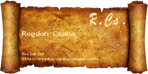 Regdon Csaba névjegykártya