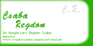 csaba regdon business card